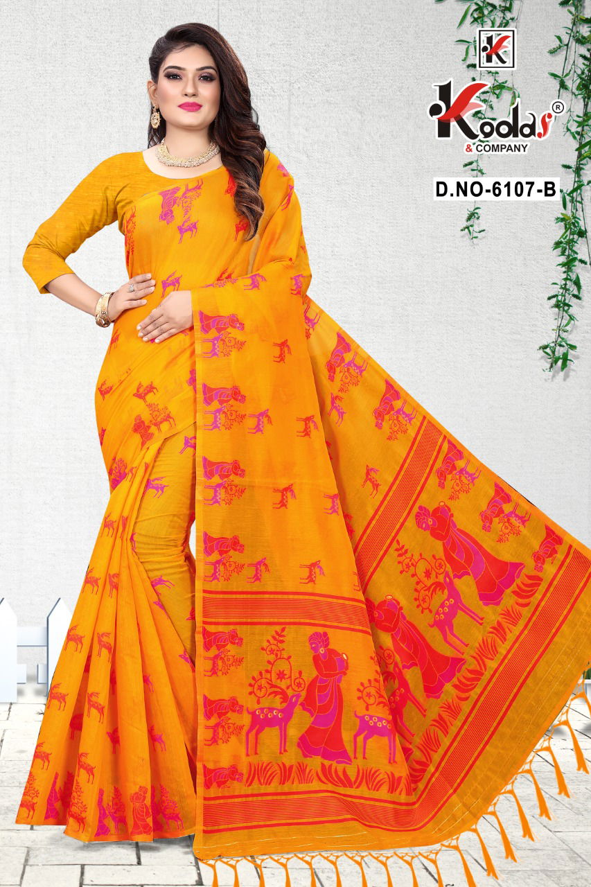 Mahek 6107 Casual Wear Fancy Festive Wear Designer Cotton Saree Collection 